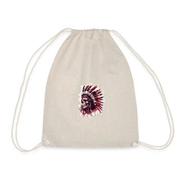 Indian Chief Skull - Drawstring Bag - nature - Front