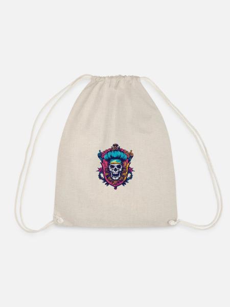 Skull Skeleton Chef - Drawstring Bag - nature