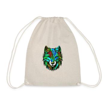 Wolf Portrait Colorful - Drawstring Bag - nature - Front