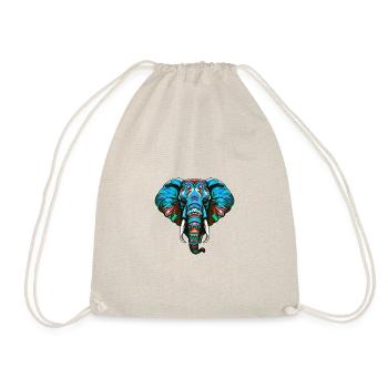 Elephant Portrait Colorful - Drawstring Bag - nature - Front
