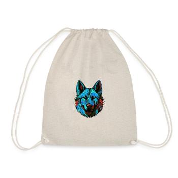 German Shepherd Dog Portrait Colorful - Drawstring Bag - nature - Front