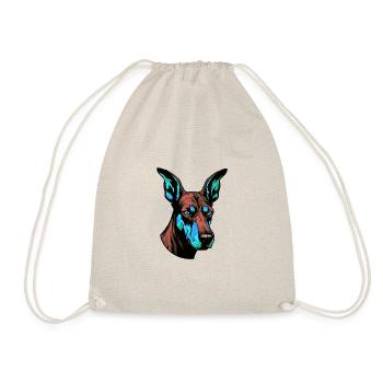 Doberman Dog Portrait Colorful - Drawstring Bag - nature - Front