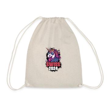 Switzerland 2024 Unicorn Swiss - Drawstring Bag - nature - Front