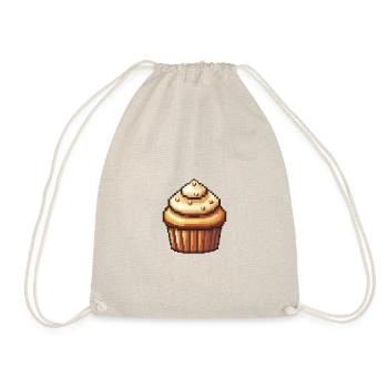 Cupkake Pixel Gamer Torte - Turnbeutel - Natur - Vorne