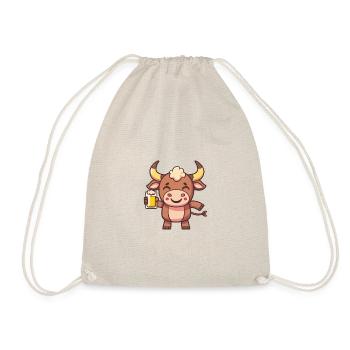 Bull Beer Comic Party - Drawstring Bag - nature - Front