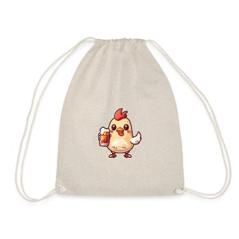 Huhn Bier Comic Party - Turnbeutel - Natur - Vorne