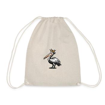 Pelikan Vogel Comic Krone - Turnbeutel - Natur - Vorne
