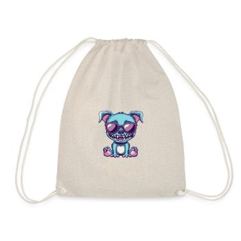 Hund Halloween Zombie Cool - Turnbeutel - Natur - Vorne