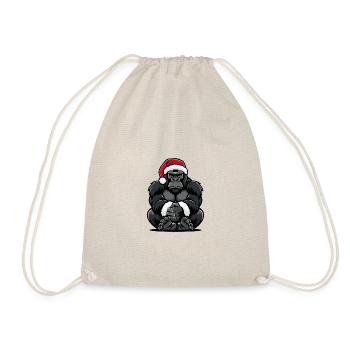 Gorilla Christmas - Drawstring Bag - nature - Front