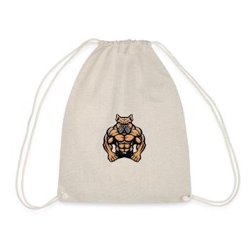 Bulldog Dog Muscles Bodybuilding - Drawstring Bag - nature - Front