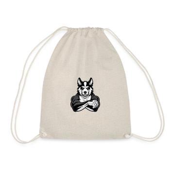 Border Collie Dog Muscles Bodybuilding - Drawstring Bag - nature - Front