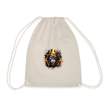Monkey Head Portrait Crown - Drawstring Bag - nature - Front