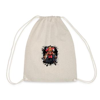 Rooster Head Portrait Crown - Drawstring Bag - nature - Front