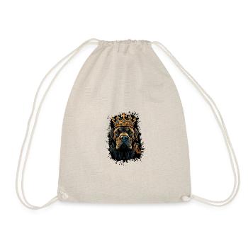 Mastiff Dog Head Portrait Crown - Drawstring Bag - nature - Front