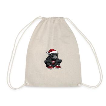 Gorilla Weihnachten X-Mas - Turnbeutel - Natur - Vorne