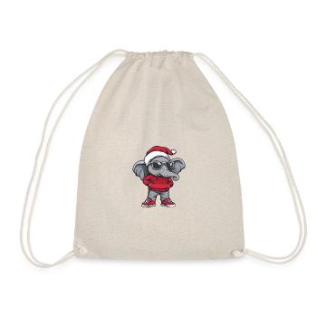 Elephant Christmas X-Mas - Drawstring Bag - nature - Front
