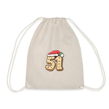 51 Zahl Weihnachten - Turnbeutel - Natur - Vorne