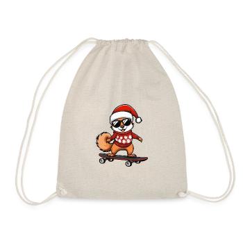 Squirrel Christmas Funny - Drawstring Bag - nature - Front