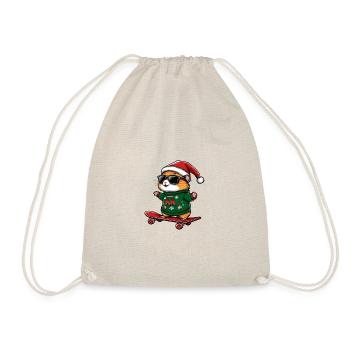 Hamster Christmas Funny - Drawstring Bag - nature - Front