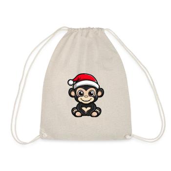 Monkey Christmas Cute - Drawstring Bag - nature - Front