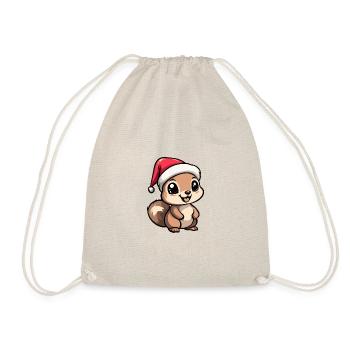 Squirrel Christmas Cute - Drawstring Bag - nature - Front
