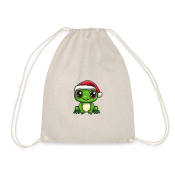Frosch Weihnachten Niedlich - Turnbeutel - Natur - Vorne