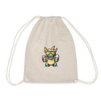 Dinosaurier triceratops Ski Bier - Turnbeutel - Natur - Vorne