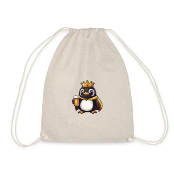Pinguin Bier Lustig - Turnbeutel - Natur - Vorne