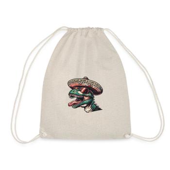 Dinosaur T-Rex Funny Sombrero - Drawstring Bag - nature - Front