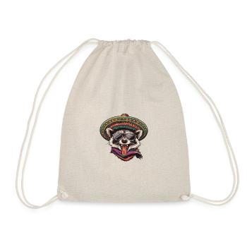 Raccoon Funny Sombrero - Drawstring Bag - nature - Front
