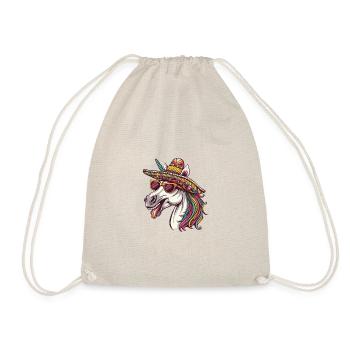 Unicorn Funny Sombrero - Drawstring Bag - nature - Front