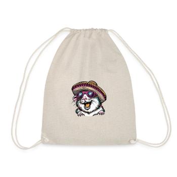 Hamster Funny Sombrero - Drawstring Bag - nature - Front