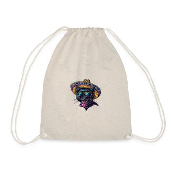 Panther Comic Funny Sombrero - Drawstring Bag - nature - Front
