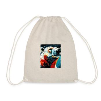 Polar Bear Portrait Polar Bear - Drawstring Bag - nature - Front