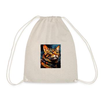 Cat Portrait Head - Drawstring Bag - nature - Front