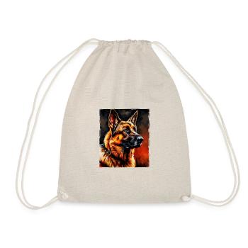 German Shepherd Dog Portrait - Drawstring Bag - nature - Front