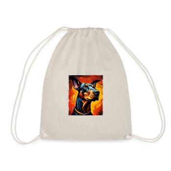 Doberman Dog Portrait - Drawstring Bag - nature - Front