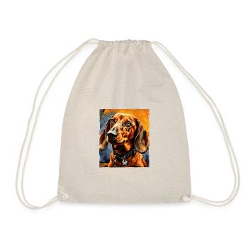 Dachshund Dog Portrait Dachshund - Drawstring Bag - nature - Front