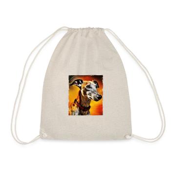 Greyhound Dog Portrait - Drawstring Bag - nature - Front