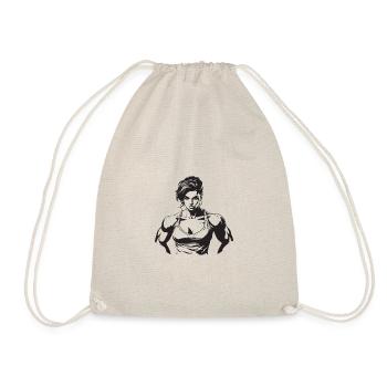 Fitness Woman Muscles - Drawstring Bag - nature - Front