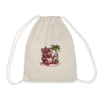 Pig Summer Wild Boar - Drawstring Bag - nature - Front