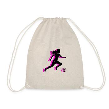 Soccer Woman Symbol Soccer Player Woman - Drawstring Bag - nature - Front