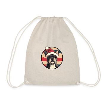 Buldog Français Chien Noël - Sac de sport léger - nature - Devant