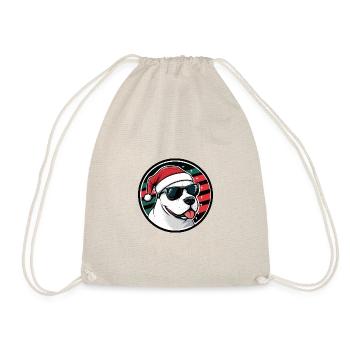 Bull Terrier Dog Christmas Cool - Drawstring Bag - nature - Front