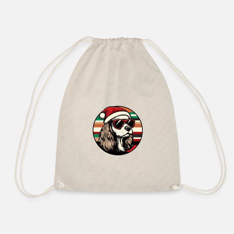 Cocker Spaniel Hund Weihnachten Cool - Turnbeutel - Natur