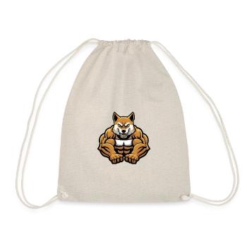Akita Dog Muscles Bodybuilding - Drawstring Bag - nature - Front