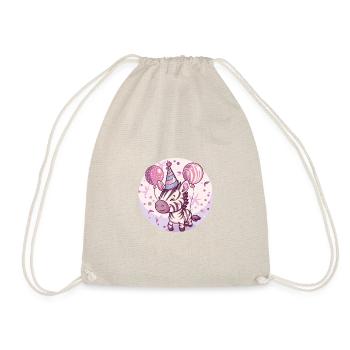 Zebra Birthday Comic - Drawstring Bag - nature - Front
