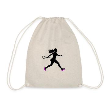 Tennis Spielerin Symbol - Turnbeutel - Natur - Vorne