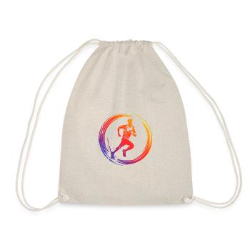 Running Marathon Silhouette Colorful - Drawstring Bag - nature - Front