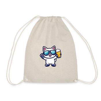 Cat Ski Beer - Drawstring Bag - nature - Front